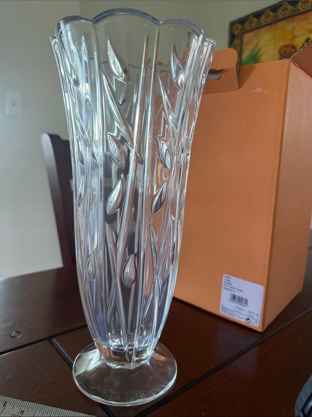 Amaris 24% Lead Crystal Vase, Germany Bleikristall 11 3/4" New